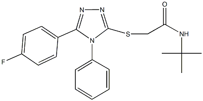 N-(tert-butyl)-2-{[5-(4-fluorophenyl)-4-phenyl-4H-1,2,4-triazol-3-yl]sulfanyl}acetamide Struktur