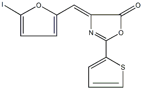 4-[(5-iodo-2-furyl)methylene]-2-(2-thienyl)-1,3-oxazol-5(4H)-one Struktur