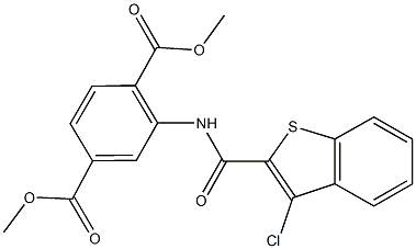 dimethyl 2-{[(3-chloro-1-benzothien-2-yl)carbonyl]amino}terephthalate Struktur