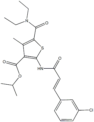 isopropyl 2-{[3-(3-chlorophenyl)acryloyl]amino}-5-[(diethylamino)carbonyl]-4-methyl-3-thiophenecarboxylate Struktur