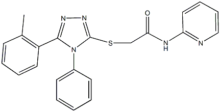 2-{[5-(2-methylphenyl)-4-phenyl-4H-1,2,4-triazol-3-yl]sulfanyl}-N-(2-pyridinyl)acetamide Struktur