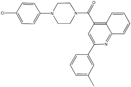 4-{[4-(4-chlorophenyl)-1-piperazinyl]carbonyl}-2-(3-methylphenyl)quinoline Struktur