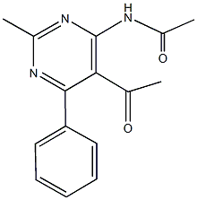 N-(5-acetyl-2-methyl-6-phenyl-4-pyrimidinyl)acetamide Struktur