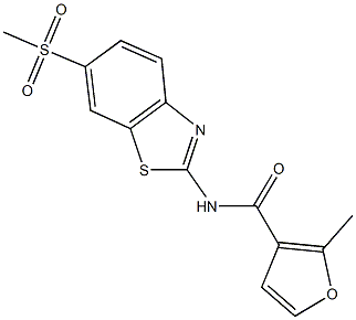 2-methyl-N-[6-(methylsulfonyl)-1,3-benzothiazol-2-yl]-3-furamide Struktur