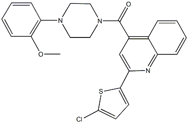 2-(4-{[2-(5-chloro-2-thienyl)-4-quinolinyl]carbonyl}-1-piperazinyl)phenyl methyl ether Struktur