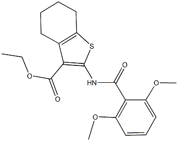 ethyl 2-[(2,6-dimethoxybenzoyl)amino]-4,5,6,7-tetrahydro-1-benzothiophene-3-carboxylate Struktur