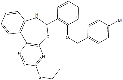 6-{2-[(4-bromobenzyl)oxy]phenyl}-3-(ethylsulfanyl)-6,7-dihydro[1,2,4]triazino[5,6-d][3,1]benzoxazepine Struktur