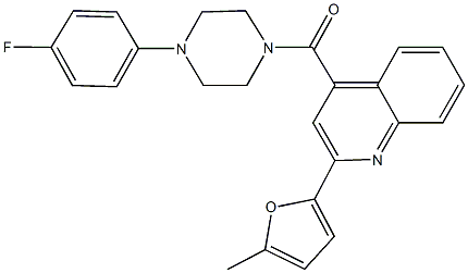 4-{[4-(4-fluorophenyl)-1-piperazinyl]carbonyl}-2-(5-methyl-2-furyl)quinoline Struktur