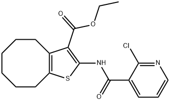 ethyl 2-{[(2-chloro-3-pyridinyl)carbonyl]amino}-4,5,6,7,8,9-hexahydrocycloocta[b]thiophene-3-carboxylate Struktur