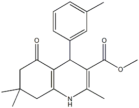 methyl 2,7,7-trimethyl-4-(3-methylphenyl)-5-oxo-1,4,5,6,7,8-hexahydro-3-quinolinecarboxylate Struktur