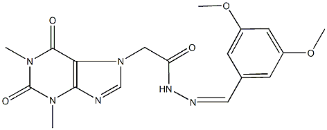 N'-(3,5-dimethoxybenzylidene)-2-(1,3-dimethyl-2,6-dioxo-1,2,3,6-tetrahydro-7H-purin-7-yl)acetohydrazide Struktur