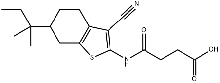 4-[(3-cyano-6-tert-pentyl-4,5,6,7-tetrahydro-1-benzothien-2-yl)amino]-4-oxobutanoic acid Struktur