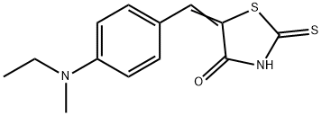 5-{4-[ethyl(methyl)amino]benzylidene}-2-thioxo-1,3-thiazolidin-4-one Struktur