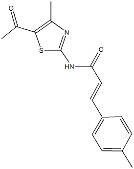 N-(5-acetyl-4-methyl-1,3-thiazol-2-yl)-3-(4-methylphenyl)acrylamide Struktur