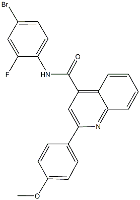 N-(4-bromo-2-fluorophenyl)-2-(4-methoxyphenyl)-4-quinolinecarboxamide Struktur