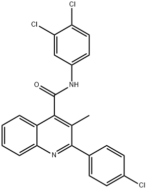 2-(4-chlorophenyl)-N-(3,4-dichlorophenyl)-3-methyl-4-quinolinecarboxamide Struktur