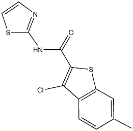 3-chloro-6-methyl-N-(1,3-thiazol-2-yl)-1-benzothiophene-2-carboxamide Struktur