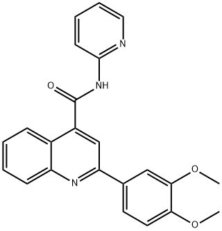 2-(3,4-dimethoxyphenyl)-N-(2-pyridinyl)-4-quinolinecarboxamide Struktur