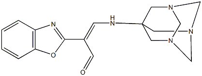 2-(1,3-benzoxazol-2-yl)-3-(1,3,5-triazatricyclo[3.3.1.1~3,7~]dec-7-ylamino)acrylaldehyde Struktur