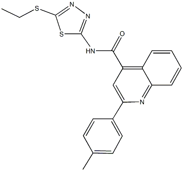 N-[5-(ethylsulfanyl)-1,3,4-thiadiazol-2-yl]-2-(4-methylphenyl)-4-quinolinecarboxamide Struktur