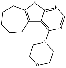 4-(4-morpholinyl)-6,7,8,9-tetrahydro-5H-cyclohepta[4,5]thieno[2,3-d]pyrimidine Struktur