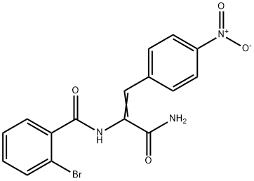 N-(1-(aminocarbonyl)-2-{4-nitrophenyl}vinyl)-2-bromobenzamide Struktur