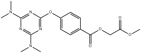 2-methoxy-2-oxoethyl 4-{[4,6-bis(dimethylamino)-1,3,5-triazin-2-yl]oxy}benzoate Struktur