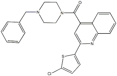 4-[(4-benzyl-1-piperazinyl)carbonyl]-2-(5-chloro-2-thienyl)quinoline Struktur