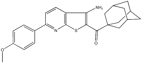 1-adamantyl[3-amino-6-(4-methoxyphenyl)thieno[2,3-b]pyridin-2-yl]methanone Struktur