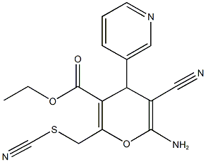 ethyl 6-amino-5-cyano-2-[(cyanosulfanyl)methyl]-4-(3-pyridinyl)-4H-pyran-3-carboxylate Struktur