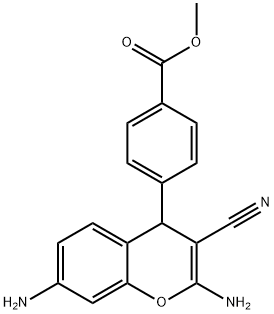 methyl 4-(2,7-diamino-3-cyano-4H-chromen-4-yl)benzoate Struktur