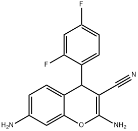 2,7-diamino-4-(2,4-difluorophenyl)-4H-chromene-3-carbonitrile Struktur