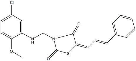 3-[(5-chloro-2-methoxyanilino)methyl]-5-(3-phenyl-2-propenylidene)-1,3-thiazolidine-2,4-dione Struktur