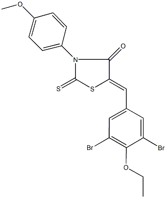 5-(3,5-dibromo-4-ethoxybenzylidene)-3-(4-methoxyphenyl)-2-thioxo-1,3-thiazolidin-4-one Struktur