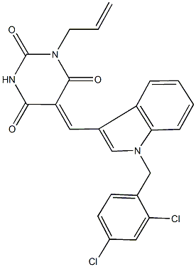 1-allyl-5-{[1-(2,4-dichlorobenzyl)-1H-indol-3-yl]methylene}-2,4,6(1H,3H,5H)-pyrimidinetrione Struktur