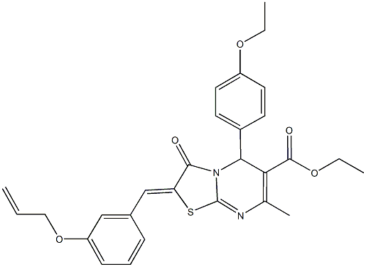 ethyl 2-[3-(allyloxy)benzylidene]-5-(4-ethoxyphenyl)-7-methyl-3-oxo-2,3-dihydro-5H-[1,3]thiazolo[3,2-a]pyrimidine-6-carboxylate Struktur