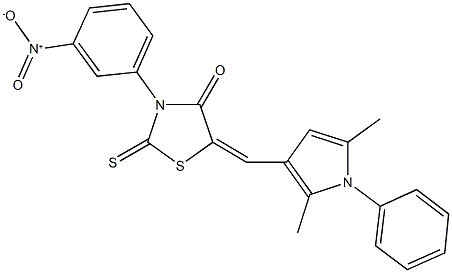 5-[(2,5-dimethyl-1-phenyl-1H-pyrrol-3-yl)methylene]-3-{3-nitrophenyl}-2-thioxo-1,3-thiazolidin-4-one Struktur