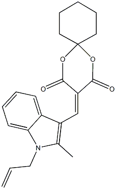 3-[(1-allyl-2-methyl-1H-indol-3-yl)methylene]-1,5-dioxaspiro[5.5]undecane-2,4-dione Struktur