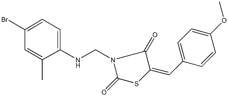 3-[(4-bromo-2-methylanilino)methyl]-5-(4-methoxybenzylidene)-1,3-thiazolidine-2,4-dione Struktur