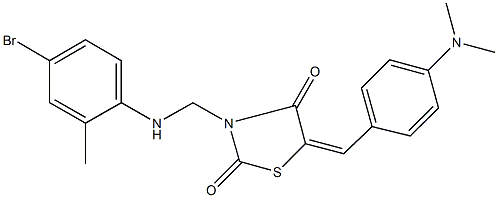 3-[(4-bromo-2-methylanilino)methyl]-5-[4-(dimethylamino)benzylidene]-1,3-thiazolidine-2,4-dione Struktur