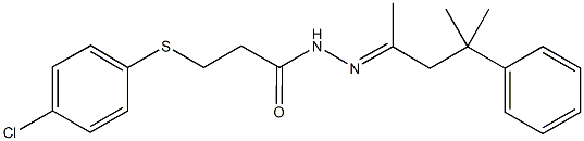 3-[(4-chlorophenyl)sulfanyl]-N'-(1,3-dimethyl-3-phenylbutylidene)propanohydrazide Struktur