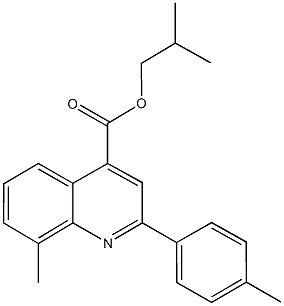 isobutyl 8-methyl-2-(4-methylphenyl)-4-quinolinecarboxylate Struktur