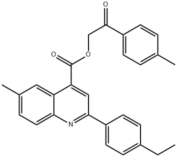 2-(4-methylphenyl)-2-oxoethyl 2-(4-ethylphenyl)-6-methyl-4-quinolinecarboxylate Struktur