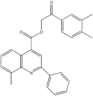 2-(3,4-dimethylphenyl)-2-oxoethyl 8-methyl-2-phenyl-4-quinolinecarboxylate Struktur