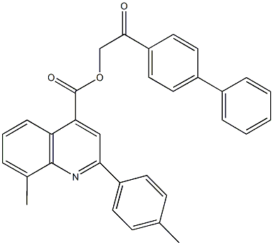 2-[1,1'-biphenyl]-4-yl-2-oxoethyl 8-methyl-2-(4-methylphenyl)-4-quinolinecarboxylate Struktur