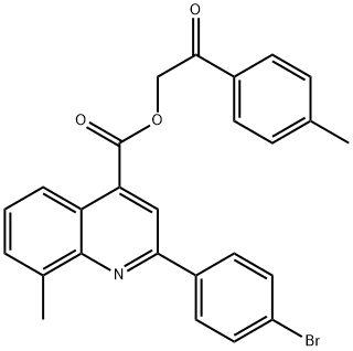 2-(4-methylphenyl)-2-oxoethyl 2-(4-bromophenyl)-8-methyl-4-quinolinecarboxylate Struktur