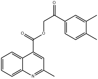 2-(3,4-dimethylphenyl)-2-oxoethyl 2-methyl-4-quinolinecarboxylate Struktur