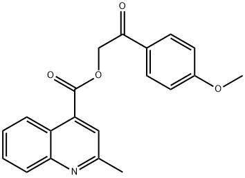 2-(4-methoxyphenyl)-2-oxoethyl 2-methyl-4-quinolinecarboxylate Struktur