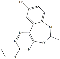 10-bromo-6-methyl-6,7-dihydro[1,2,4]triazino[5,6-d][3,1]benzoxazepin-3-yl ethyl sulfide Struktur