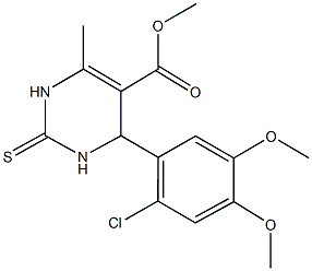 methyl 4-(2-chloro-4,5-dimethoxyphenyl)-6-methyl-2-thioxo-1,2,3,4-tetrahydro-5-pyrimidinecarboxylate Struktur